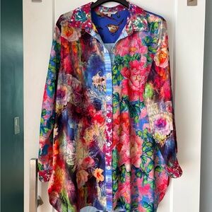 John Mark Colorful Floral Blouse